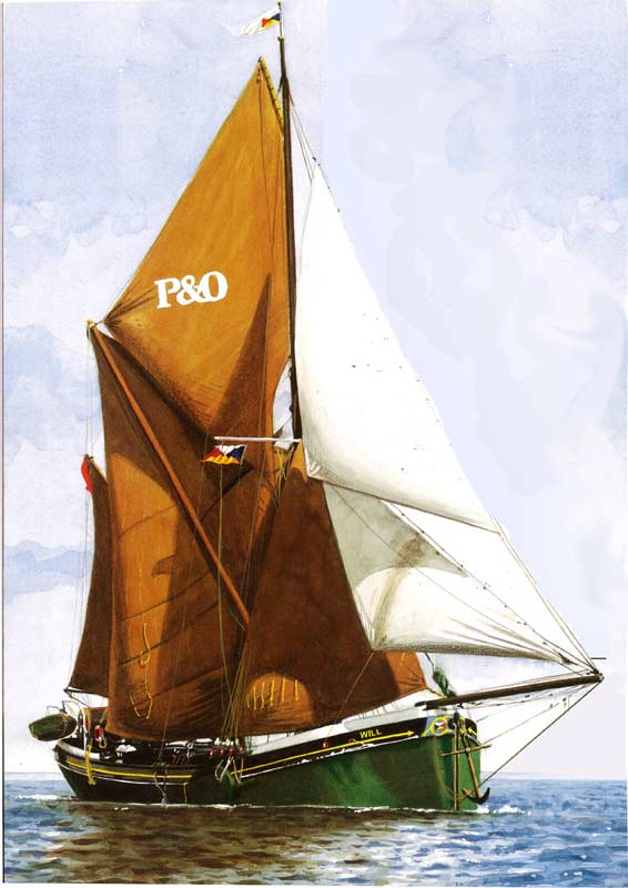 painting of sailing barge will